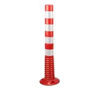 LDDPYMXS Soft Rubber Fixed Type Parking Bollards, High Visibility Yellow and Red Car Parking Barrier Post Warning Barrier Blocking Bollards Residential District Parking Posts for Driveways/White/75Cm