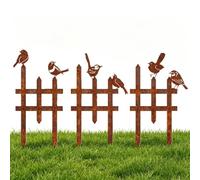 Ldduopp Garden Fence Border | Ground Bird Design Edging Stake | Rustic Fence Decor | for Garden Backyard Patio Deck Porch Balcony Outdoor Landscape