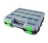 Ldduopp Small Parts Storage - 34 Compartments Double-Sided Container, Storage Box for Small Parts, for Nuts, Bolts, Beads, Jewellery, Electronic Components, Craft Room, Garage, Office, Household