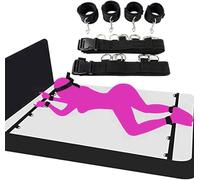 LDENUXI S.ex Bondage Kit Bed Restraints S.ex for Couple Adjustable Bed Straps Dominance Wrist and Ankle Chain with Cuff Bondaged A.dult Kit Game S.ex Resistant Set Kinky Play Women Sweatshirt (Black)