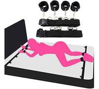 LDENUXI S.ex Bondage Kit Bed Restraints S.ex for Couple Adjustable Bed Straps Dominance Wrist and Ankle Chain with Cuff Bondaged A.dult Kit Game S.ex Resistant Set Kinky Play Women