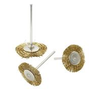 LDEXIN 20Pcs Brass Wire Wheels T-Shape Wire Wheel Brushes with 3/32" (2.35mm) Shank for Rotary Tool, Polish Cleaning Tool, 1 Inch Dia.