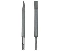 LDEXIN 2Pcs Chisel Set with SDS-Plus Shank, Masonry Concrete Drill Bit Set, Flat Chisel Bit and Point Chisel Bit, 10 Inch Long