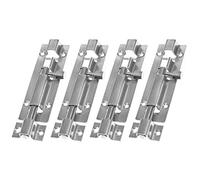 LDEXIN 4Pcs Door Security Slide Latch Lock, 4 inch/100mm Heavy Duty Solid Thicken Steel, Gate Barrel Bolt, Door Lock More Security and Privacy