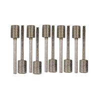 LDEXIN 8 mm Cylinder Diamond Grinding Head Mounted Points Grinding Bit 45 mm / 1.8 Inches Long (3 mm Shank) Pack of 10