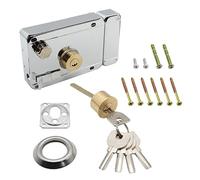 LDEXIN Home Safety Vertical Keyway Cylinder Deadbolt Rim Lock Set Exterior Door Anti-Theft Door Locks, Right Opened