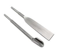 LDEXIN SDS Plus Tile Chisel Set 1.57 Inch Wide Flat Tile and Grooving Chisel 2pc Masonry Concrete Drill Bit Set for Concrete Masonry Stone, 10 Inch (250mm) Long