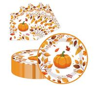 LDFDRT 9" Fall Thanksgiving Paper Plates and Napkins 40 pcs Happy Birthday Party Dessert Tableware Decoration for Fall Thanksgiving Holiday Wedding Birthday,Serves 20
