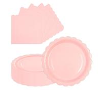 LDFDRT 9 inch Party Paper Plates 20pcs and Napkins 20pcs for Dinner Cake Dessert Paper Tableware Plates Party Supplies for Birthday Holiday Wedding Baby Shower Decorations (Pink)