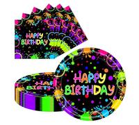 LDFDRT 9 inch Party Paper Plates 20pcs and Napkins 20pcs for Dinner Cake Dessert Paper Tableware Plates Party Supplies for Birthday Holiday Wedding Baby Shower Decorations (Birthday)