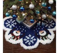 LDFHOIN Latch Hook Set Christmas Tree Skirt Latch Rug DIY Round Tapestry Rug for DIY Knotting Cross Stitch Set for Adults Craft Gifts Christmas Decorations 100 cm