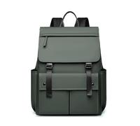 LDGSUPH 16 Inch Laptop Backpack with Trolley Sleeve, Waterproof PU Business Bag with Air Cushion Straps(Green)