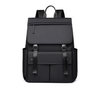 LDGSUPH 16 Inch Laptop Backpack with Trolley Sleeve, Waterproof PU Business Bag with Air Cushion Straps(Black)