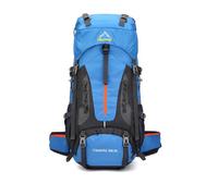 LDGSUPH 70L Large Hiking Backpack Lightweight Water-Resistant Camping Pack for Men & Women(Sky blue)