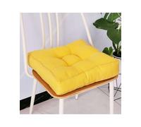 LDGSUPH Car Seat Cover 3D Piped Thickened Seat Cushion - Solid Color Imitation Linen Cover, Candy Colors - Square Pillow For Sofa, Car, Tatami, Bay Window(Yellow,45 * 45 * 9cm)