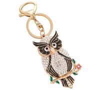LDGSUPH Cute Owl Keyring for Women, Owl Handbag Purse Pendants Charm, Fashion Elegant Key Ring for Handbag, Keys or Backpack(White,1pcs)