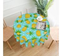 LDGSUPH Fresh Pineapple 60-Inch Round Tablecloth Waterproof Polyester, Decorative Washable Table Cover For Indoor Outdoor Dining,Parties,Weddings (Single-Sided Print)