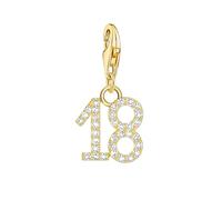 LDGSUPH Gold Plated Dangle Charm Pendant, Number 18 Charm Pendant 925 Sterling Silver Cute Birthday, Anniversary, for Women Men