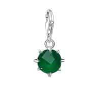 LDGSUPH Green Stone Dangle Charm Pendant, 925 Sterling Silver Charm Pendant Fits European Snake Chain Bracelets & Necklaces, Romantic Gift for Women Men(Lobster Clasp)