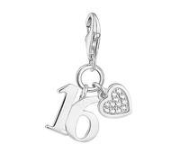 LDGSUPH Lucky Number 16 Charm Pendant, 925 Sterling Silver Dangle Charm Fits Bracelets & Necklaces Romantic Birthday, Anniversary, for Women Men