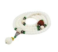 LDGSUPH Mala Bracelet, 108 Wood Beads 6/7/8Mm Original with Lotus Pendant Tibetan Buddhist Prayer Elastic Necklace Handmade Macrame National Style Jewe