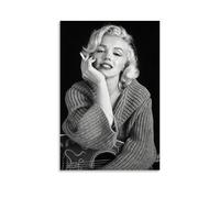 LDGSUPH Marilyn Monroe Retro Black And White Art Posters for Room Aesthetic Canvas Wall Art Bedroom Decor16x24inch(40x60cm)