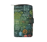 LDGSUPH Math Question Leather Long Wallet Adult Travel Zipper Long Purse Multi-functional Credit Card Holder 12 Card Slot