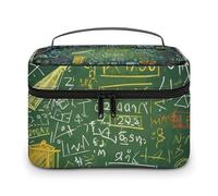 LDGSUPH Math Question Makeup Bag with Handle Portable Travel Toiletry Bag Lightweight Waterproof Cute Cosmetics Storage Bags Large Fashion Makeup Case Organizer For Women