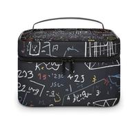 LDGSUPH Mathematics And Physics Makeup Bag with Handle Portable Travel Toiletry Bag Lightweight Waterproof Cute Cosmetics Storage Bags Large Fashion Makeup Case Organizer For Women