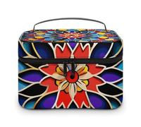 LDGSUPH Moroccan Color Makeup Bag with Handle Portable Travel Toiletry Bag Lightweight Waterproof Cute Cosmetics Storage Bags Large Fashion Makeup Case Organizer For Women