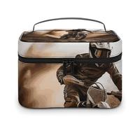LDGSUPH Motocross Makeup Bag with Handle Portable Travel Toiletry Bag Lightweight Waterproof Cute Cosmetics Storage Bags Large Fashion Makeup Case Organizer For Women