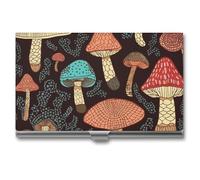 LDGSUPH Mushroom Business Card Holder Minimalist Wallet RFID Blocking Credit Cards Holder Slim Name Cards Holders Compact Aluminum Alloy Business Card Case for Adult