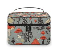 LDGSUPH Mushroom Makeup Bag with Handle Portable Travel Toiletry Bag Lightweight Waterproof Cute Cosmetics Storage Bags Large Fashion Makeup Case Organizer For Women