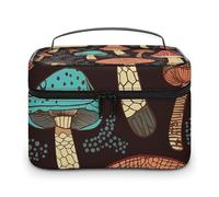 LDGSUPH Mushroom Makeup Bag with Handle Portable Travel Toiletry Bag Lightweight Waterproof Cute Cosmetics Storage Bags Large Fashion Makeup Case Organizer For Women