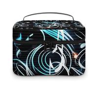 LDGSUPH Music Note Makeup Bag with Handle Portable Travel Toiletry Bag Lightweight Waterproof Cute Cosmetics Storage Bags Large Fashion Makeup Case Organizer For Women