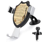 LDGSUPH Music Notes on Old Paper Phone Holders for Your Car Cradle Portable Smartphone Holder Air Vent Cell Phones Stand Universal Car Phone Mount 90° Adjustable Cell Phones Mount