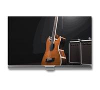 LDGSUPH Musical Instrument Guitar Business Card Holder Minimalist Wallet RFID Blocking Credit Cards Holder Slim Name Cards Holders Compact Aluminum Alloy Business Card Case for Adult