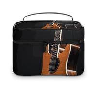 LDGSUPH Musical Instrument Guitar Makeup Bag with Handle Portable Travel Toiletry Bag Lightweight Waterproof Cute Cosmetics Storage Bags Large Fashion Makeup Case Organizer For Women