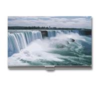 LDGSUPH Niagara Falls Business Card Holder Minimalist Wallet RFID Blocking Credit Cards Holder Slim Name Cards Holders Compact Aluminum Alloy Business Card Case for Adult