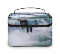 LDGSUPH Niagara Falls Makeup Bag with Handle Portable Travel Toiletry Bag Lightweight Waterproof Cute Cosmetics Storage Bags Large Fashion Makeup Case Organizer For Women