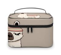 LDGSUPH No Drama Llama Makeup Bag with Handle Portable Travel Toiletry Bag Lightweight Waterproof Cute Cosmetics Storage Bags Large Fashion Makeup Case Organizer For Women