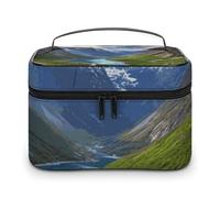 LDGSUPH Norwegian Fjords Makeup Bag with Handle Portable Travel Toiletry Bag Lightweight Waterproof Cute Cosmetics Storage Bags Large Fashion Makeup Case Organizer For Women