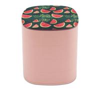 LDGSUPH One in A Melon Jewelry Box 4-Layer Rotating Jewelry Tray Case Travel Jewelry Organizer with Mirror Trinket Cases Portable Jewelry Case Fashion Trinket Boxes Rings Storage Box