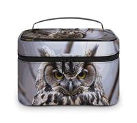 LDGSUPH Owl on A Branch Makeup Bag with Handle Portable Travel Toiletry Bag Lightweight Waterproof Cute Cosmetics Storage Bags Large Fashion Makeup Case Organizer For Women