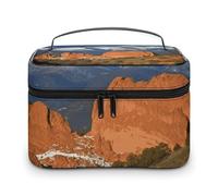 LDGSUPH Pikes Peak Colorado Makeup Bag with Handle Portable Travel Toiletry Bag Lightweight Waterproof Cute Cosmetics Storage Bags Large Fashion Makeup Case Organizer For Women