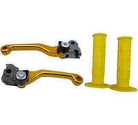 LDGSUPH Pivot Clutch Brake Lever For 1986 For Can-am Trials 300 Gold Pair of Cnc Billet 6061-t6 Aluminum Motorcross Dirt Bike Pivot Brake Clutch Levers Set+pair of 7/8" 22mm Rubber Hand Grips