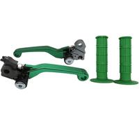 LDGSUPH Pivot Clutch Brake Lever for 1987 for Beta Tr33 Trials Green Pair of CNC Billet 6061-t6 Aluminum Motorcross Dirt Bike Pivot Brake Clutch Levers Set+Pair of 7/8" 22mm Rubber Hand Grips