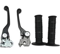 LDGSUPH Pivot Clutch Brake Lever for 1987 for Beta Tr34 Trials W/ 7/8" 22mm Rubber Hand Grips Black CNC Motorcross Dirt Bike Pivot Brake Clutch Levers Set