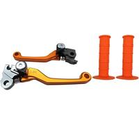 LDGSUPH Pivot Clutch Brake Lever for 1989 for Aprilia Climber 300 Gold Pair of CNC Billet 6061-t6 Aluminum Motorcross Dirt Bike Pivot Brake Clutch Levers Set+Pair of 7/8" 22mm Rubber Hand Grips