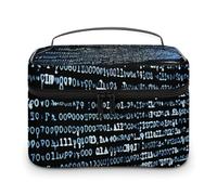 LDGSUPH Programmer Programming Code Makeup Bag with Handle Portable Travel Toiletry Bag Lightweight Waterproof Cute Cosmetics Storage Bags Large Fashion Makeup Case Organizer For Women